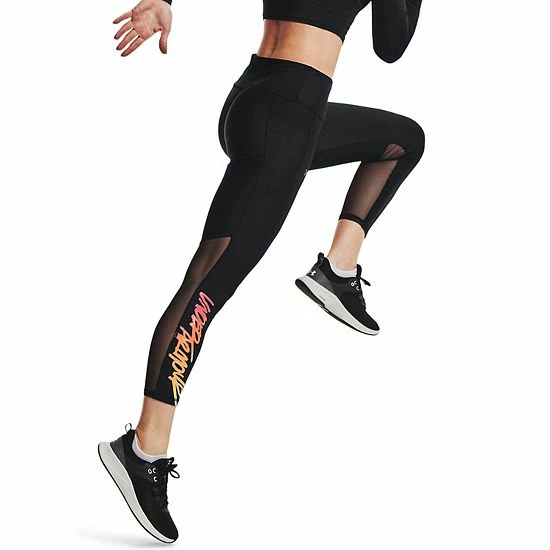Women's Under Armour HeatGear® Graphic No-Slip Waistband Ankle Leggings Black 6 Women's Under Armour HeatGear® Graphic No-Slip Waistband Ankle Leggings Black - Image 6