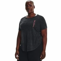 Plus Size Under Armour Long Line Short Sleeve Tee Black Penta Pink -Under Armour SHOP unnamed file 8954