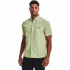 Men's Under Armour Tide Chaser 2.0 Regular-Fit Plaid Performance Button-Down Shirt Deep Sea