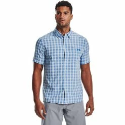 Men's Under Armour Tide Chaser 2.0 Regular-Fit Plaid Performance Button-Down Shirt Deep Sea -Under Armour SHOP unnamed file 9022