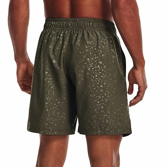Men's Under Armour Woven Embossed Shorts Red White 2 Men's Under Armour Woven Embossed Shorts Red White - Image 2