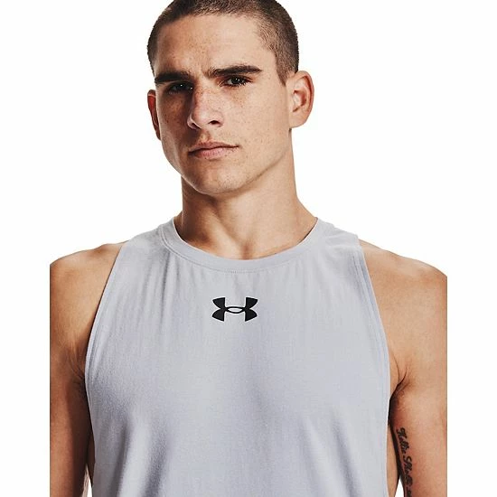Men's Under Armour Baseline Tank Top Black Red 3 Men's Under Armour Baseline Tank Top Black Red - Image 3