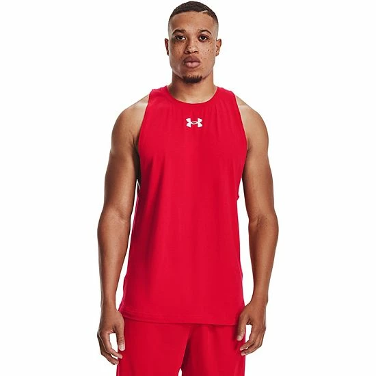 Men's Under Armour Baseline Tank Top Black Red 8 Men's Under Armour Baseline Tank Top Black Red - Image 8