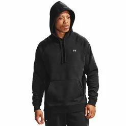 Men's Under Armour Rival Fleece Hoodie Khaki Gray Light