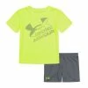 Boys 4-7 Under Armour Linear Big Logo Graphic Tee & Shorts Set Hi Vis Yellow