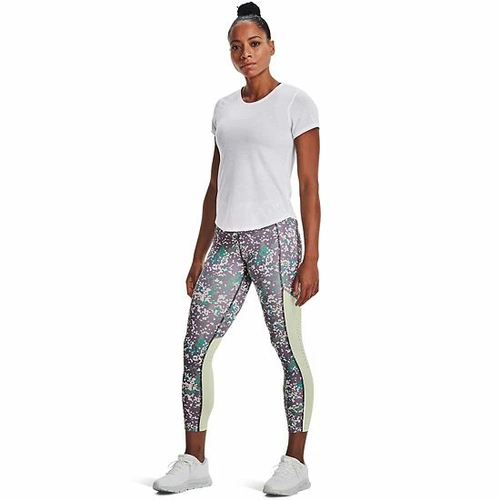 Women's Under Armour Fly Fast 3.0 Printed 7/8 Leggings Club Purple Mint 3 Women's Under Armour Fly Fast 3.0 Printed 7/8 Leggings Club Purple Mint - Image 3
