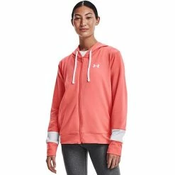 Women's Under Armour Rival Frency Terry Colorblock Full-Zip Hoodie Black