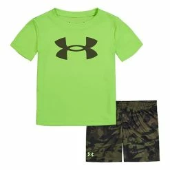 Boys 4-7 Under Armour Woodland Camo Graphic Tee & Shorts Fresco Blue