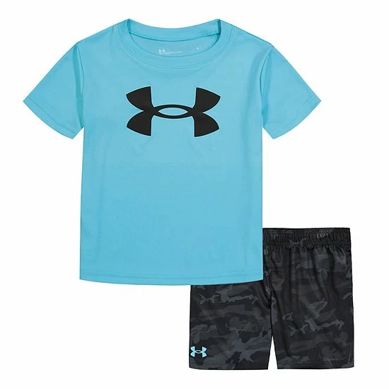 Boys 4-7 Under Armour Woodland Camo Graphic Tee & Shorts Fresco Blue 3 Boys 4-7 Under Armour Woodland Camo Graphic Tee & Shorts Fresco Blue - Image 3