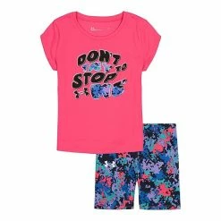 Toddler Girl Under Armour "Dont Try To Stop Me" Tee & Shorts Set