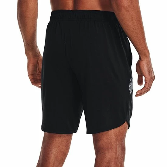 Men's Under Armour Train Stretch Graphic Shorts Black Pitch Gray 2 Men's Under Armour Train Stretch Graphic Shorts Black Pitch Gray - Image 2