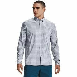 Men's Under Armour Drift Tide 2.0 Regular-Fit Plaid Button-Down Shirt Mod Gray