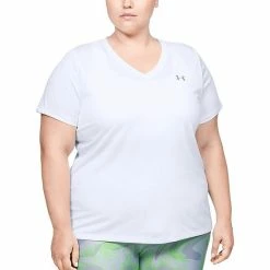 Plus Size Under Armour Tech V-Neck Tee White