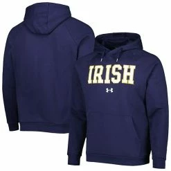 Men's Under Armour Navy Notre Dame Fighting Irish All Day Raglan Pullover Hoodie