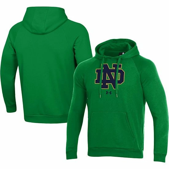 Men's Under Armour Green Notre Dame Fighting Irish Primary School Logo All Day Raglan Pullover Hoodie 2 Men's Under Armour Green Notre Dame Fighting Irish Primary School Logo All Day Raglan Pullover Hoodie - Image 2