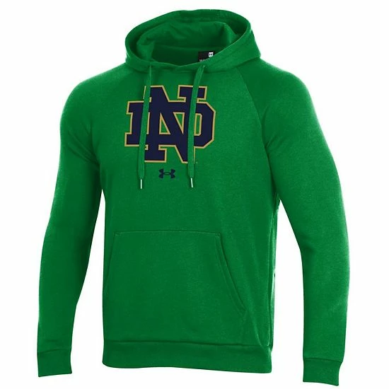 Men's Under Armour Green Notre Dame Fighting Irish Primary School Logo All Day Raglan Pullover Hoodie 3 Men's Under Armour Green Notre Dame Fighting Irish Primary School Logo All Day Raglan Pullover Hoodie - Image 3