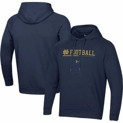 Men's Under Armour Navy Notre Dame Fighting Irish Sideline Football All Day Raglan Pullover Hoodie