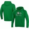 Men's Under Armour Green Notre Dame Fighting Irish Mascot School Logo All Day Raglan Pullover Hoodie