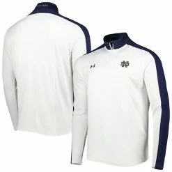Men's Under Armour White Notre Dame Fighting Irish Lightweight Mock Neck Performance Quarter-Zip Jacket
