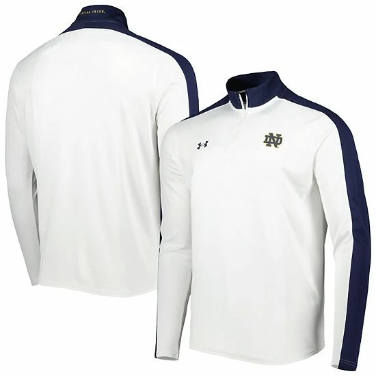 Men's Under Armour White Notre Dame Fighting Irish Lightweight Mock Neck Performance Quarter-Zip Jacket 1 Men's Under Armour White Notre Dame Fighting Irish Lightweight Mock Neck Performance Quarter-Zip Jacket