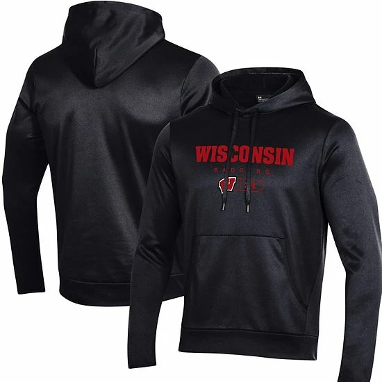 Men's Under Armour Black Wisconsin Badgers Logo Lockup Fleece Performance Pullover Hoodie 1 Men's Under Armour Black Wisconsin Badgers Logo Lockup Fleece Performance Pullover Hoodie