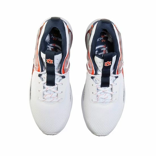 Men's Under Armour White Auburn Tigers HOVR Apex 3 Sneakers 4 Men's Under Armour White Auburn Tigers HOVR Apex 3 Sneakers - Image 4