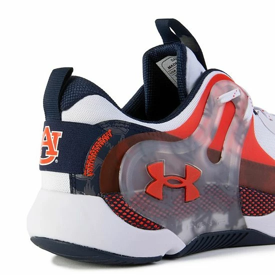 Men's Under Armour White Auburn Tigers HOVR Apex 3 Sneakers 5 Men's Under Armour White Auburn Tigers HOVR Apex 3 Sneakers - Image 5