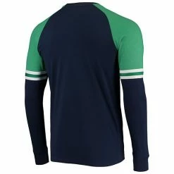Men's Under Armour Navy/Green Notre Dame Fighting Irish Game Day Sleeve Stripe Raglan Long Sleeve T-Shirt -Under Armour SHOP unnamed file 9676