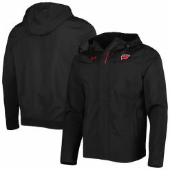 Men's Under Armour Black Wisconsin Badgers Swoven Performance Full-Zip Jacket