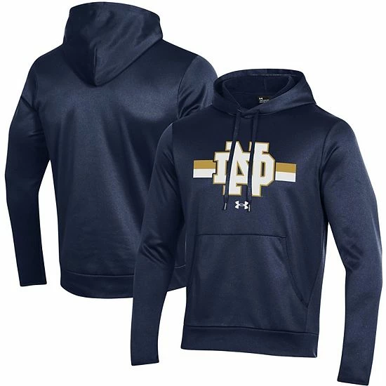 Men's Under Armour Navy Notre Dame Fighting Irish Team Stripe Fleece Pullover Hoodie 1 Men's Under Armour Navy Notre Dame Fighting Irish Team Stripe Fleece Pullover Hoodie