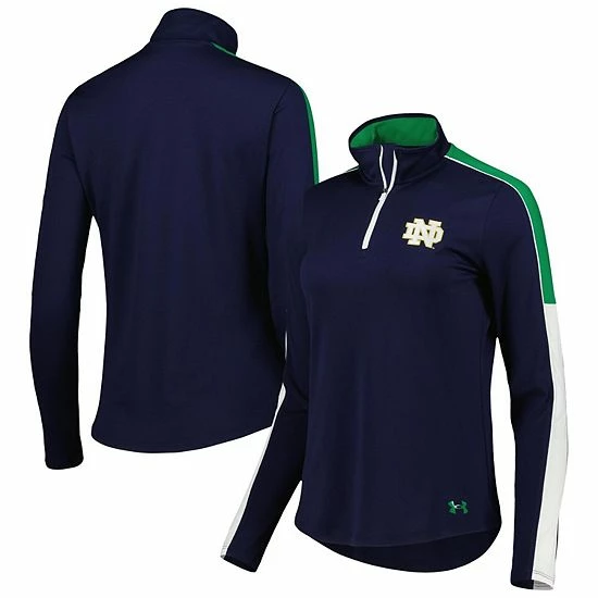 Women's Under Armour Navy Notre Dame Fighting Irish Team Tech Mesh Performance Quarter-Zip Jacket 2 Women's Under Armour Navy Notre Dame Fighting Irish Team Tech Mesh Performance Quarter-Zip Jacket - Image 2