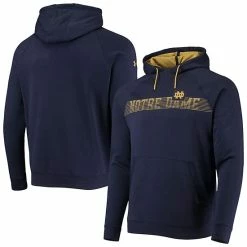 Men's Under Armour Navy Notre Dame Fighting Irish 2021 Sideline Fleece Raglan Pullover Hoodie