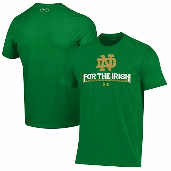 Men's Under Armour Green Notre Dame Fighting Irish For The Irish Performance T-Shirt 2 Men's Under Armour Green Notre Dame Fighting Irish For The Irish Performance T-Shirt - Image 2