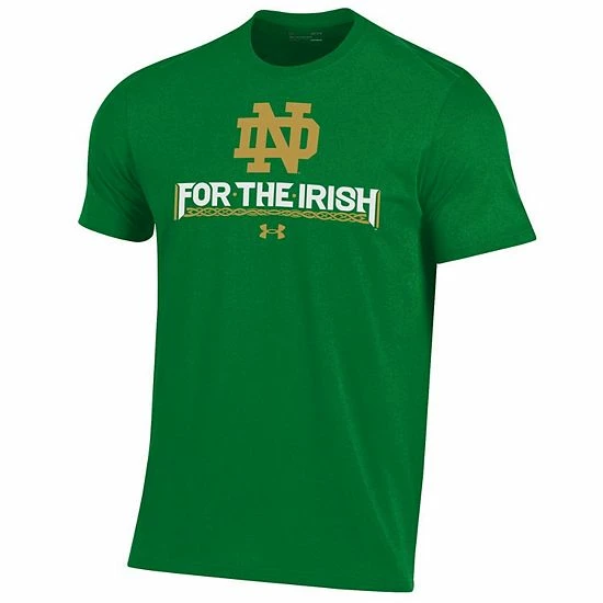 Men's Under Armour Green Notre Dame Fighting Irish For The Irish Performance T-Shirt 3 Men's Under Armour Green Notre Dame Fighting Irish For The Irish Performance T-Shirt - Image 3