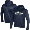 Men's Under Armour Navy Notre Dame Fighting Irish Logo Stripe Fleece Pullover Hoodie