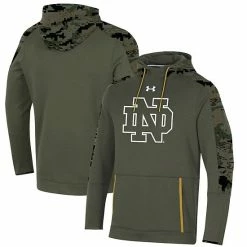 Men's Under Armour Olive Notre Dame Fighting Irish Freedom Pullover Hoodie