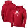 Men's Under Armour Red Wisconsin Badgers Football Fleece Pullover Hoodie
