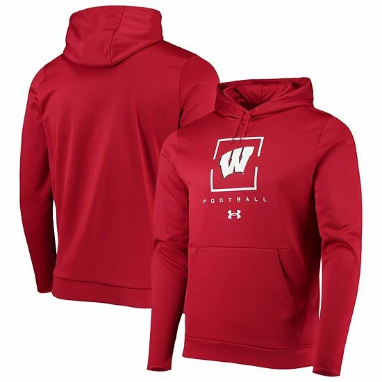 Men's Under Armour Red Wisconsin Badgers Football Fleece Pullover Hoodie 1 Men's Under Armour Red Wisconsin Badgers Football Fleece Pullover Hoodie