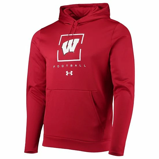 Men's Under Armour Red Wisconsin Badgers Football Fleece Pullover Hoodie 3 Men's Under Armour Red Wisconsin Badgers Football Fleece Pullover Hoodie - Image 3