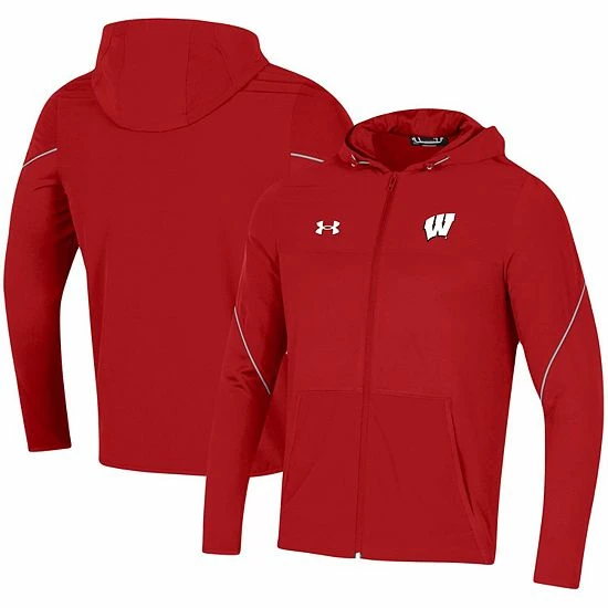 Men's Under Armour Red Wisconsin Badgers 2021 Sideline Warm-Up Full-Zip Hoodie 2 Men's Under Armour Red Wisconsin Badgers 2021 Sideline Warm-Up Full-Zip Hoodie - Image 2