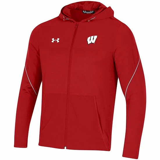 Men's Under Armour Red Wisconsin Badgers 2021 Sideline Warm-Up Full-Zip Hoodie 3 Men's Under Armour Red Wisconsin Badgers 2021 Sideline Warm-Up Full-Zip Hoodie - Image 3