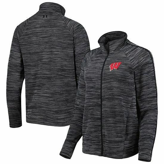 Women's Under Armour Black Wisconsin Badgers Tempo Fleece Raglan Full-Zip Jacket 1 Women's Under Armour Black Wisconsin Badgers Tempo Fleece Raglan Full-Zip Jacket