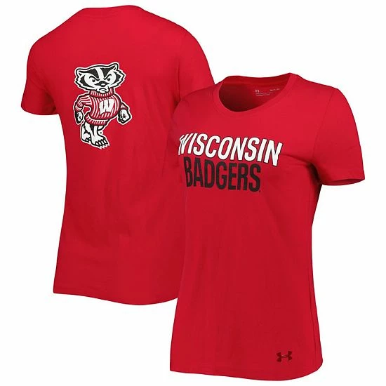 Women's Under Armour Red Wisconsin Badgers 2-Hit Performance T-Shirt 2 Women's Under Armour Red Wisconsin Badgers 2-Hit Performance T-Shirt - Image 2