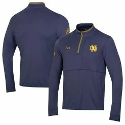 Men's Under Armour Navy Notre Dame Fighting Irish 2022 Shamrock Series Quarter-Zip Pullover Top