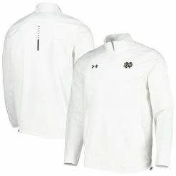 Men's Under Armour White Notre Dame Fighting Irish Motivate 2.0 Quarter-Zip Performance Jacket