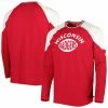 Men's Under Armour Red/White Wisconsin Badgers Iconic Block Raglan Long Sleeve T-Shirt
