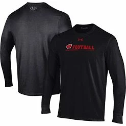 Men's Under Armour Black Wisconsin Badgers 2022 Sideline Football Long Sleeve T-Shirt