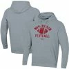 Men's Under Armour Heather Gray Wisconsin Badgers Football Practice Raglan Pullover Hoodie