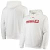 Men's Under Armour White Wisconsin Badgers 2021 Sideline Football All-Day Raglan Pullover Hoodie