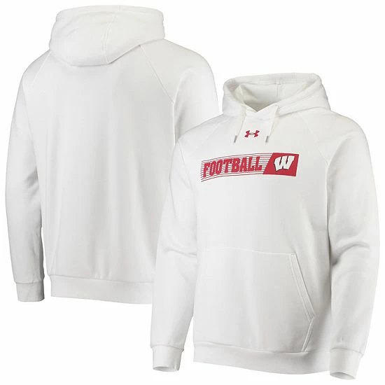 Men's Under Armour White Wisconsin Badgers 2021 Sideline Football All-Day Raglan Pullover Hoodie 1 Men's Under Armour White Wisconsin Badgers 2021 Sideline Football All-Day Raglan Pullover Hoodie